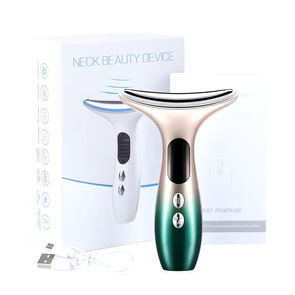 3 Modes Neck Beauty Device EMS Face Lifting Machine Double Chin Remover LED anti Wrinkle Skin Tightening Facial Massager